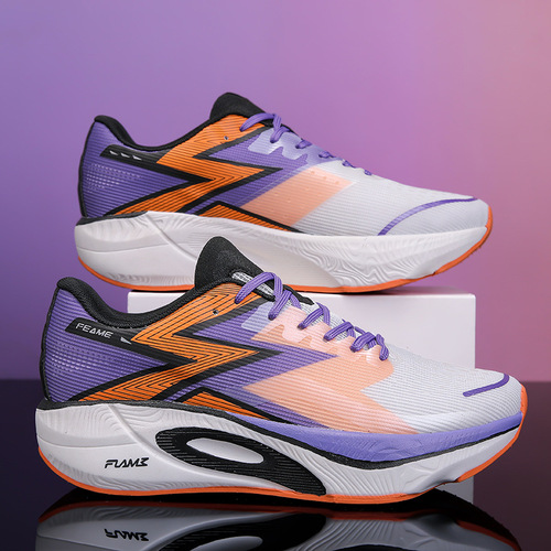 Cross-border large size running shoes training sports shoes flying burning carbon plate marathon full carbon plate men and women speed test shoes