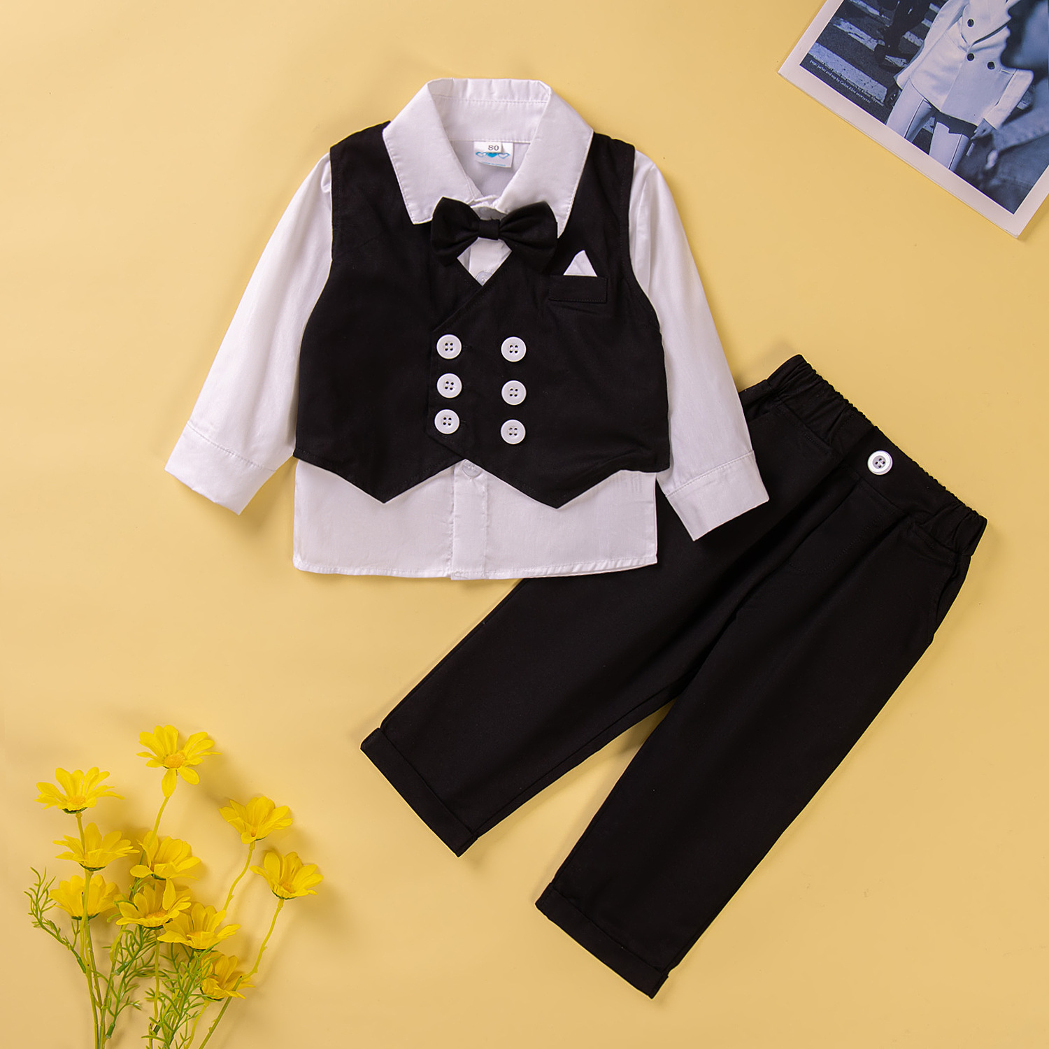 Completo elegante da neonato completo 3 pezzi per cerimonie_voghion.com