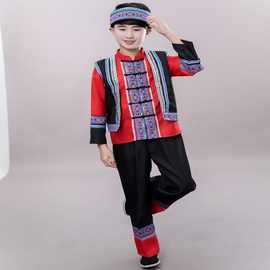 少数民族服装儿童男孩苗族彝族演出服幼儿舞蹈广西壮族三月三表演