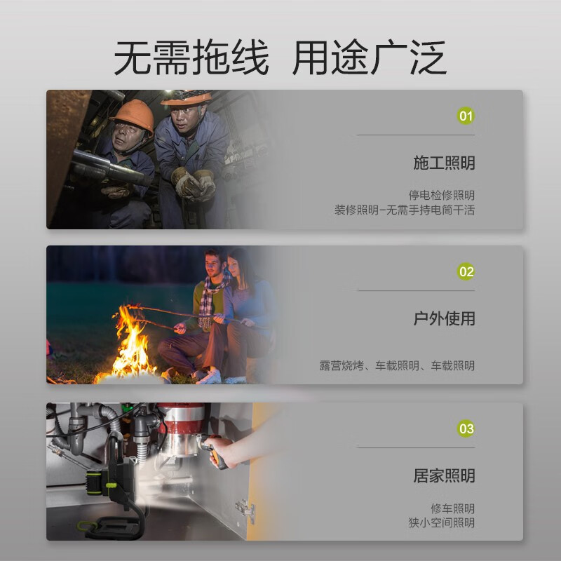 20V litio LED lámpara de trabajo WU026 lámpara de proyección portátil recargable iluminación portátil al aire libre
