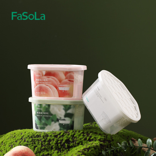 FaSoLa household indoor moisture-proof desiccant wardrobe dehumidification box moisture-absorbing bag anti-mildew air moisture absorbent 3 boxes