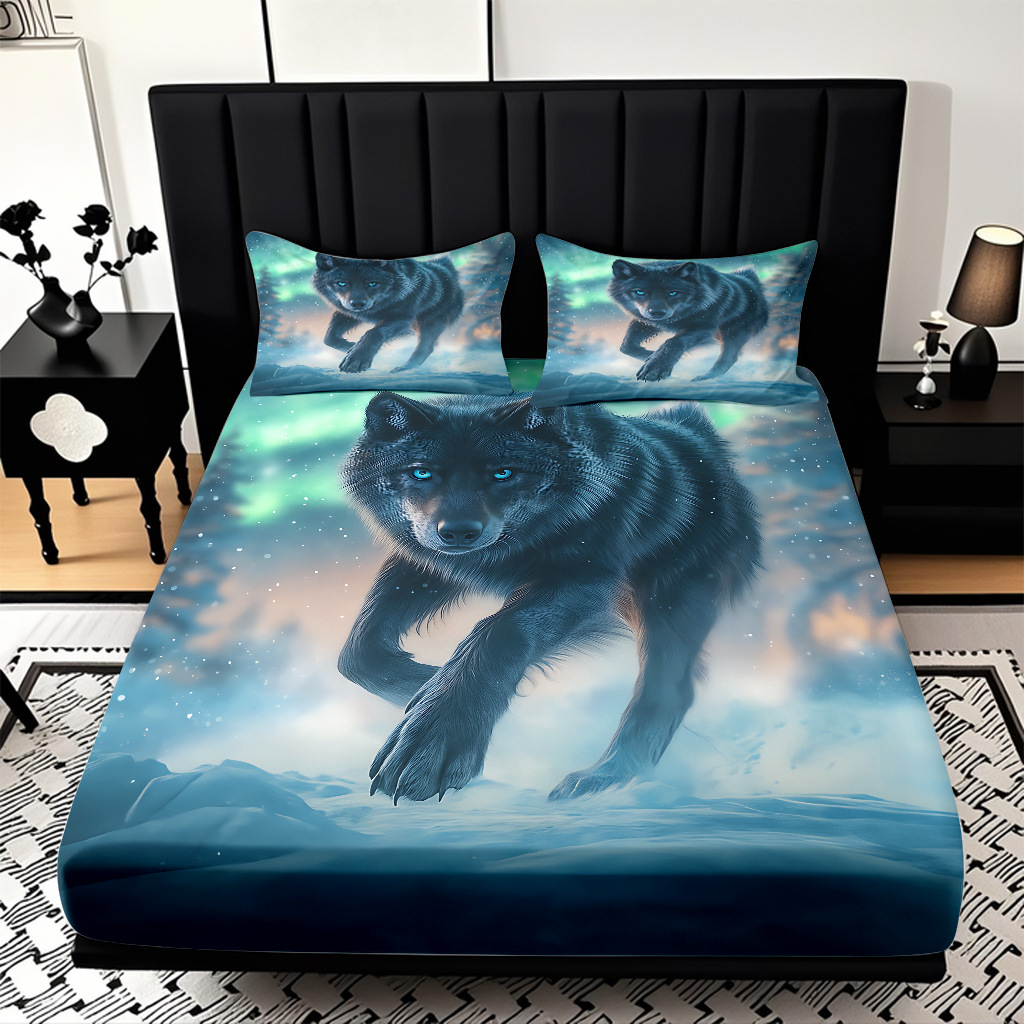 TEMU / JIT impresión digital 3D transfronteriza serie de wolf molido cama de cama de cama de cama para diseñar