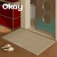 Okay Wooden Striped Silk Ring Floor Mat Home Entrance Household Cuttable PVC Dirt-Resistant Anti-Slip Dust Removal Foot Mat