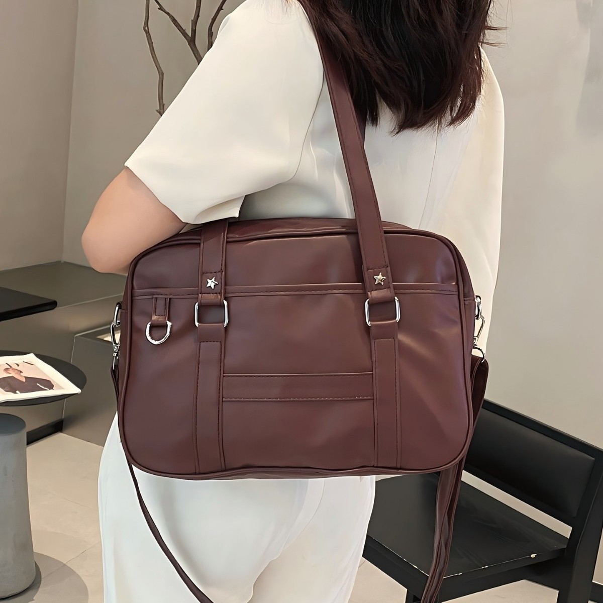 Original Japanese Jk Uniform Bag for Women, Two-Dimensional Crossbody Commuter Bag, Simple College Style Large Capacity Handbag