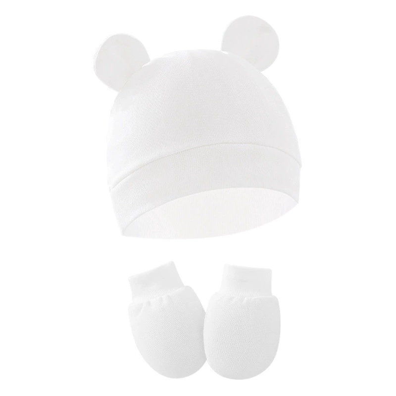 Внешняя торговля Европа и США колпачки для новорожденных, перчатки с защитой от царапин, Детские колпачки, Детские колпачки для ушей, перчатки из двух частей 8305