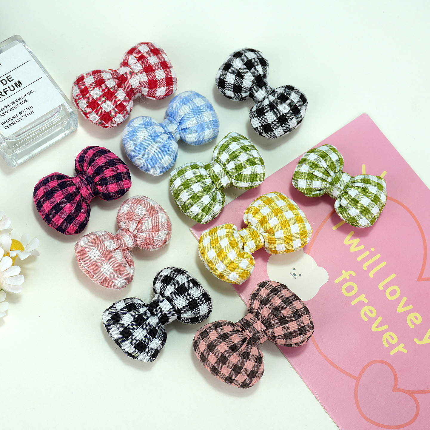 Korean Hair Accessories Style Women's Candy Color Bow Accessories Cute Japanese Style Brooch DIY Semi-Finished Accessories Wholesale