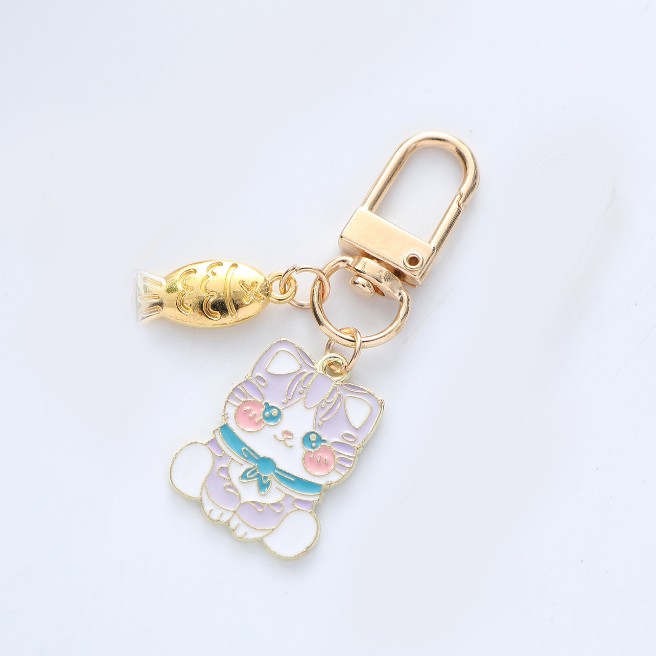 Elegant Cute Cat Metal Women's Bag Pendant Keychain display picture 4