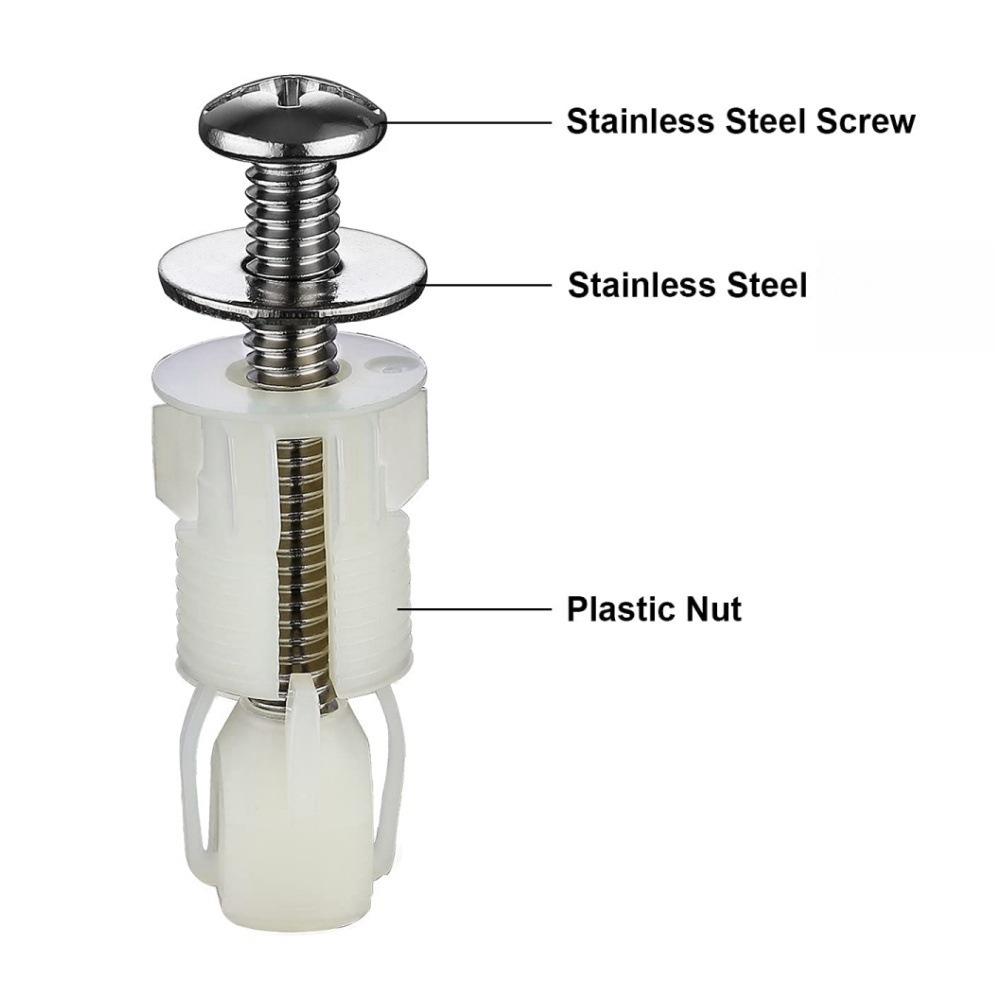 【 Factory 】 Smart toilet installation screws, toilet seat cover, expansion bolts, fixing accessories, expansion plugs, locking Specification drawing