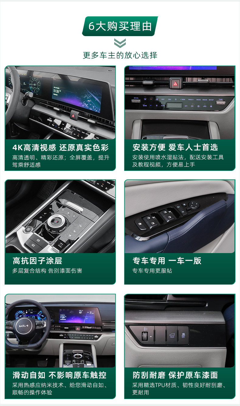 Suitable for 26 models of Kia Sportage, center console protective film, interior protection, navigation screen tempered film, decorative accessories