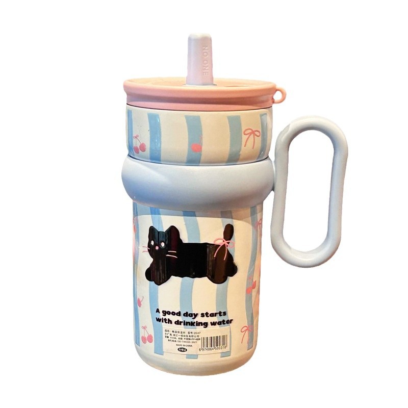 Taza Bingba de alto valor Taza termo de acero inoxidable 316 Taza de mesa para mujer Taza de paja de alto valor Taza de agua de oficina