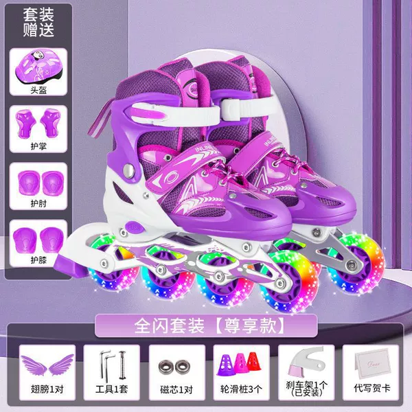 Purple set, helmet, protective gear