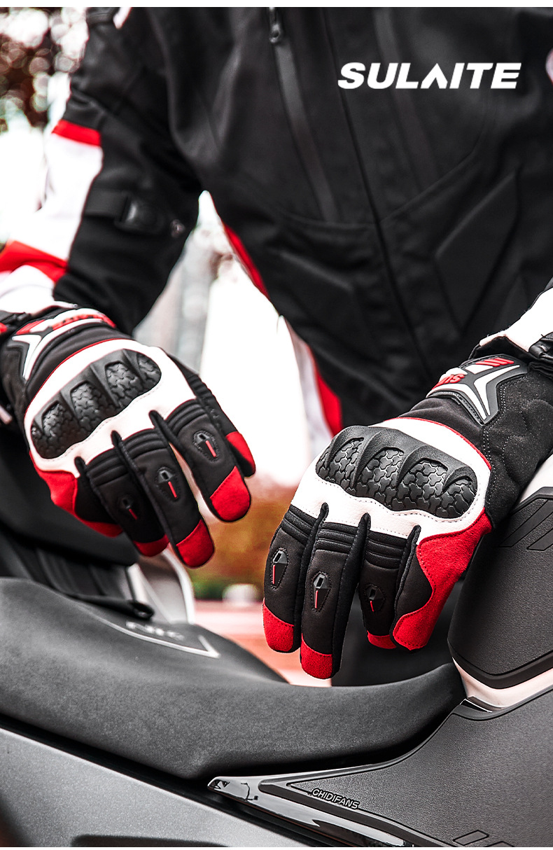 Sulaite Motorcycle Riding Gloves Tpu Anti-Fall Rider Motorcycle Equipment Full-Finger Motorcycle Gloves Winter