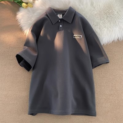 2024 Summer New Men's Short sleeved Trendy Brand Flip Collar Trendy Summer Embroidered Label T-shirt_voghion.com