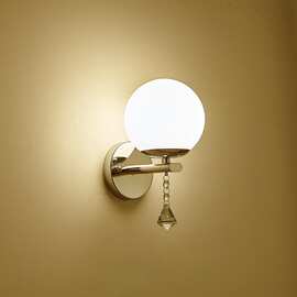 壁灯卧室床头灯简约现代北欧客厅背景墙银色带开关墙壁led灯具
