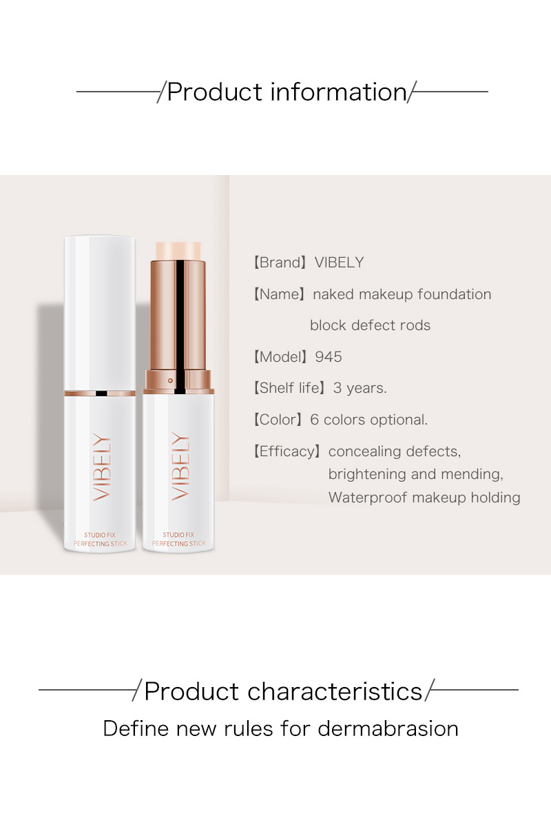 VIBELY 3D Double-Head High-Gloss Contouring Stick, Facial Concealer, Dark Circles and acne Marks Concealer Pen, Brightening Underbed Pen Specification drawing