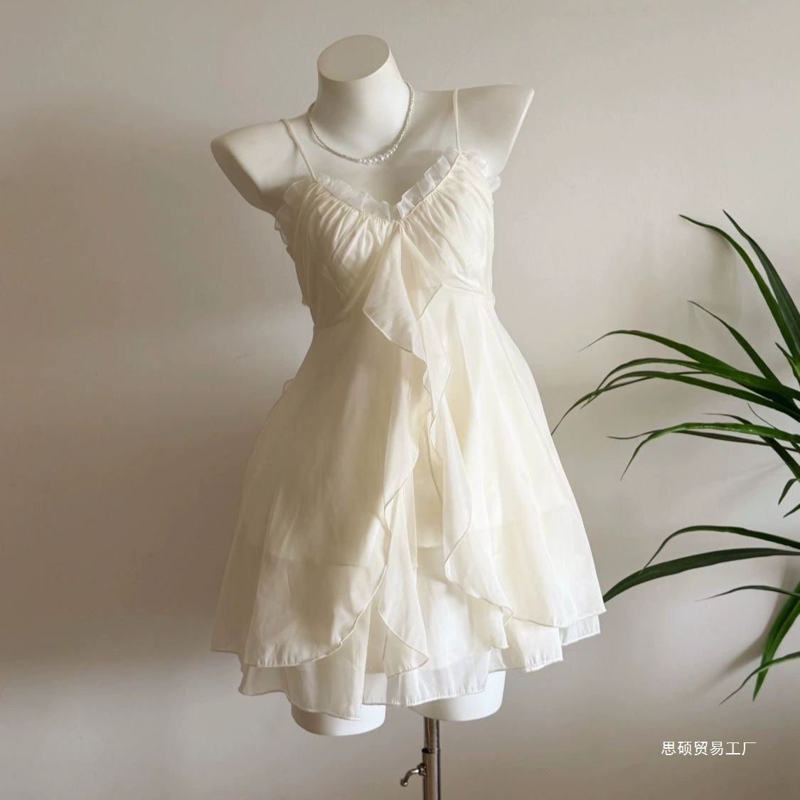 Белый костюм «Русалка Любовная песня» в стиле ретро, ​​шифоновый топ, летний костюм для похудения