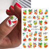 Nail stickers, fruit adhesive fake nails, suitable for import, new collection, European style, English letters, 3D