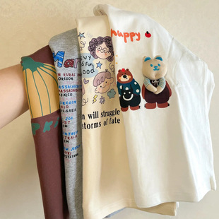 Purple Linzhishan Little Assistant Summer Children's T-Shirt Set Dress Miscellaneous Items Brand Children's Clothing Clearance Wholesale