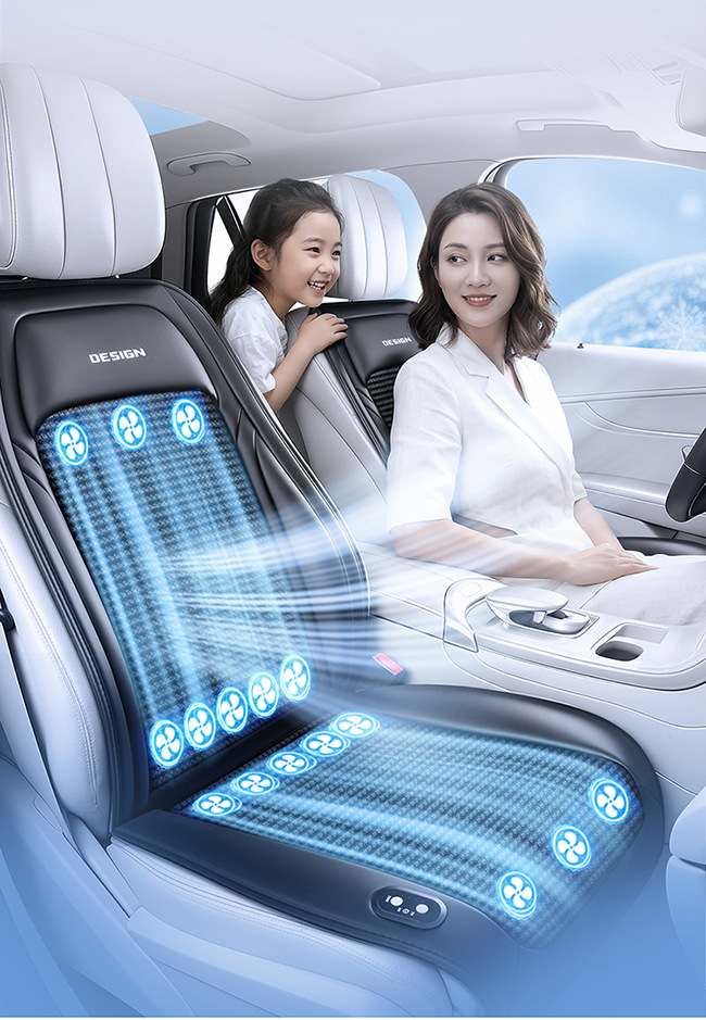 Summer Special Car Ventilation Seat Cushion Cooling Air-Conditioned Seat Pad Ice Silk Breathable 12V24V Cigarette Lighter Cooling Pad