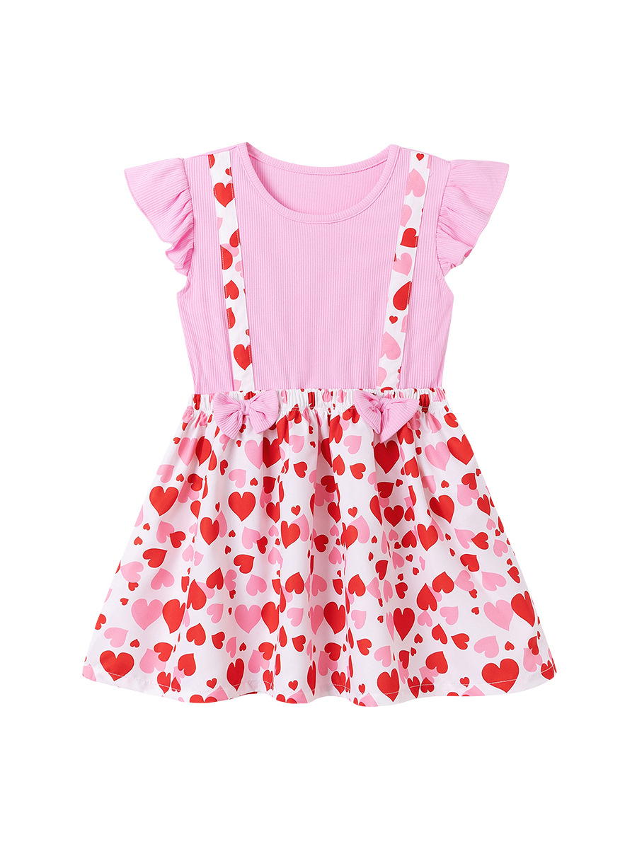 Fábrica transfronteriza vestido de verano para niñas al por mayor lindo vestido de verano con mangas de hoja de loto vestido para niños vestido de niña europea y americana