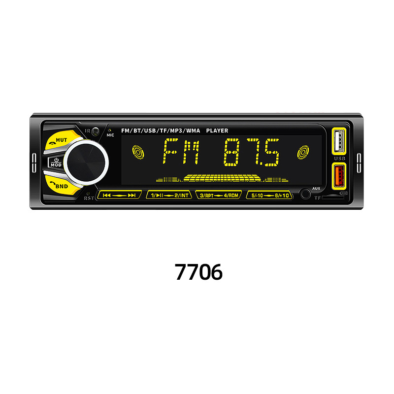 Reproductor de control de voz MP3 Bluetooth manos libres enchufable tarjeta TF doble radio de música sin pérdida U