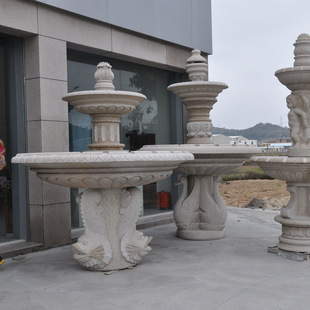 Marble Fountain, Stone Carving, Flowing Water Bowl, Landscape Sculpture Processing, Community Courtyard Fountain Water Feature Production