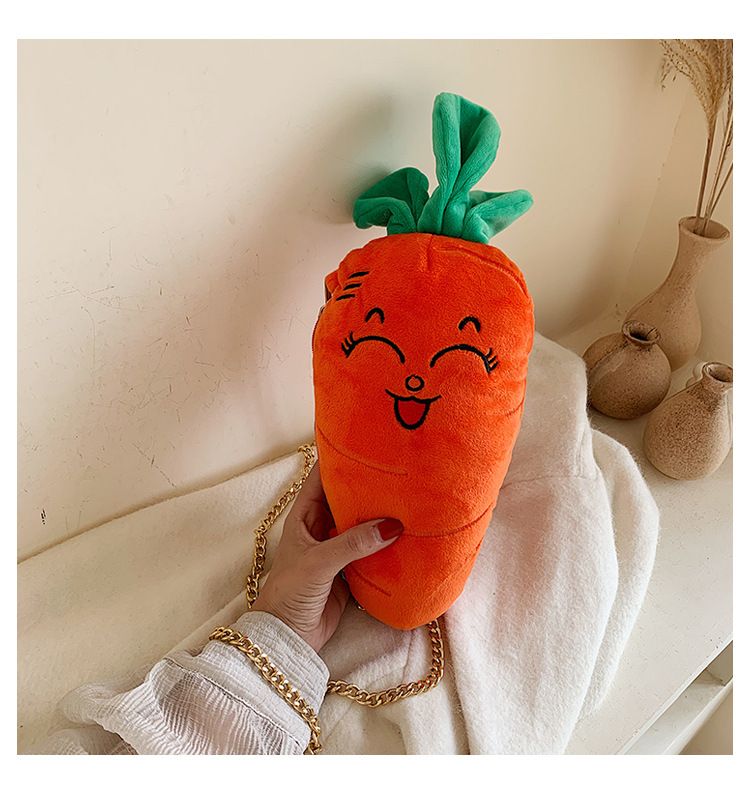 Cute Carrot Shoulder Messenger Plush Bag Wholesale Nihaojewelry display picture 21