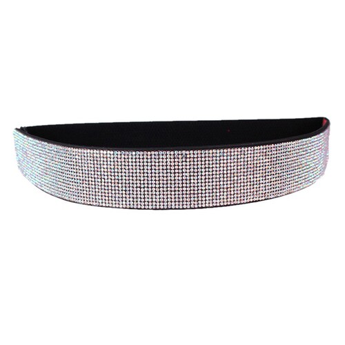 bling rhinestones studded with diamonds full of diamonds elastic wide belt flashing diamonds for women all-match crystal girdle fashionable elastic belt