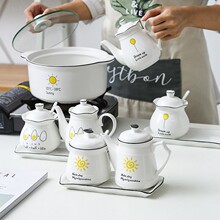 醋瓶辣椒罐 醋壶日式北欧酱油组合套装ins调料盒厨房商家用调味罐