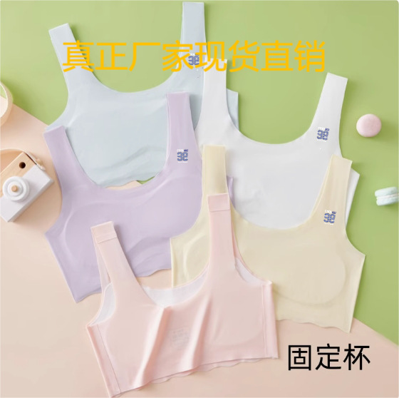 Real Manufacturer Spot Direct Sales - - Ice Silk Girl Intimates Vest Student Seamless Development Period Breathable Bra