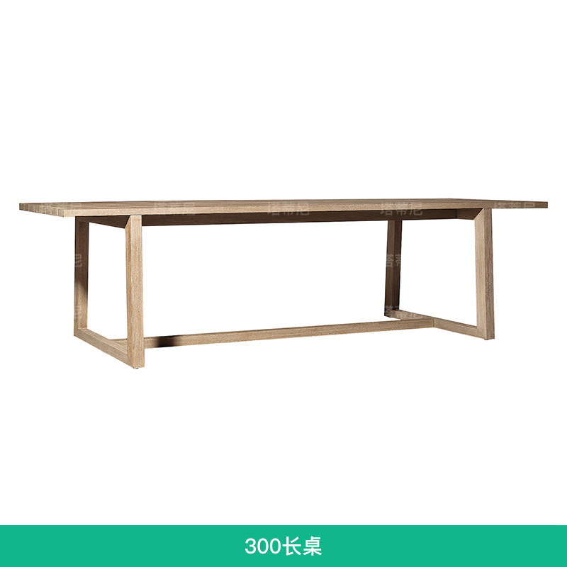Teca al aire libre mesa y silla terraza al aire libre jardín apenado mesa de madera maciza y silla Villa patio antiséptico madera mesa de comedor y silla
