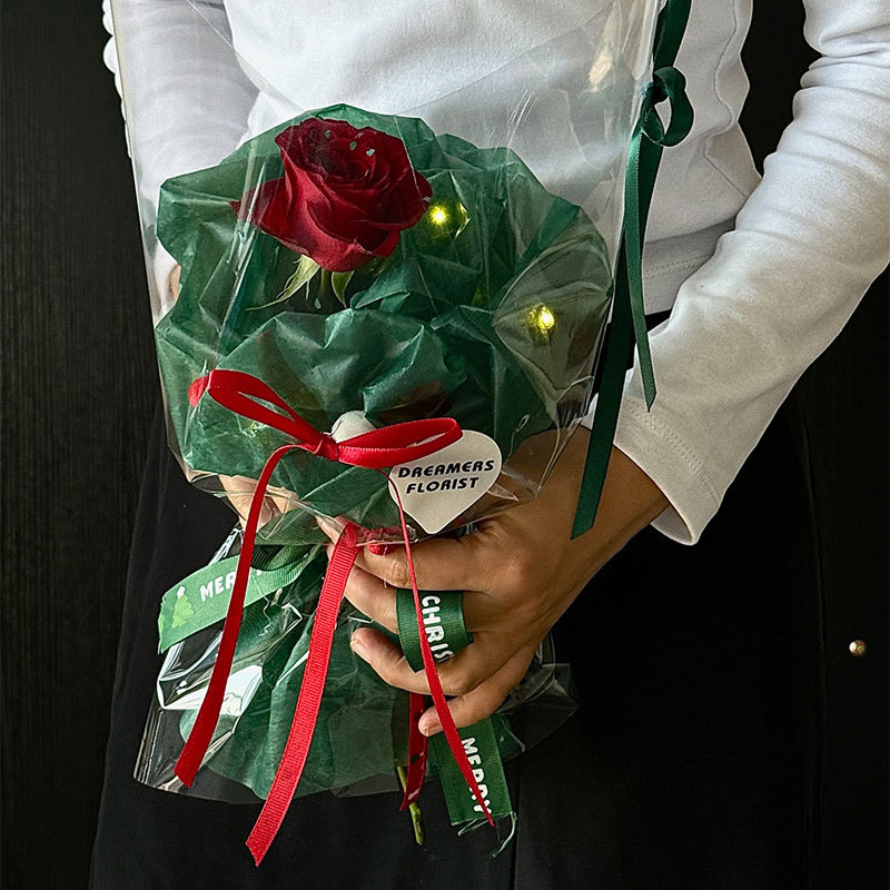 Huaxi Navidad Casa de dulces de pelo papel de embalaje de algodón leche forrado DIY ramo de regalos materiales de embalaje