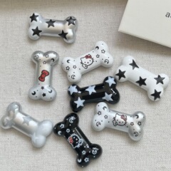 白黒グラデーション星小骨部品DIYヘアピン頭飾り靴バックルクリームゴム携帯電話ケース部品スポット