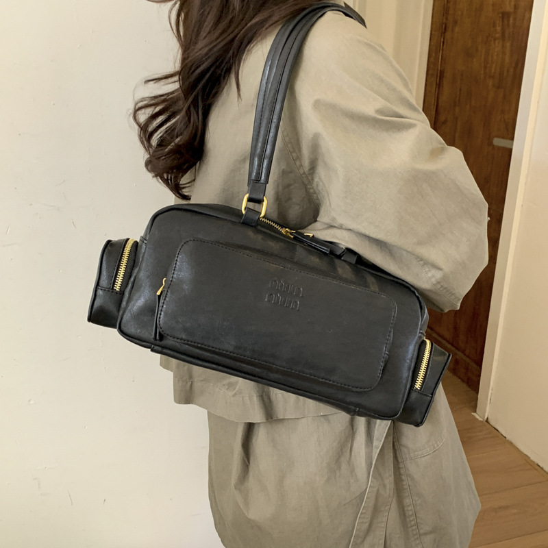 Diseño de nicho transfronterizo bolso de locomotora multibolsillo bolso de almohada portátil de viaje retro de mujer bolso de hombro casual brazo