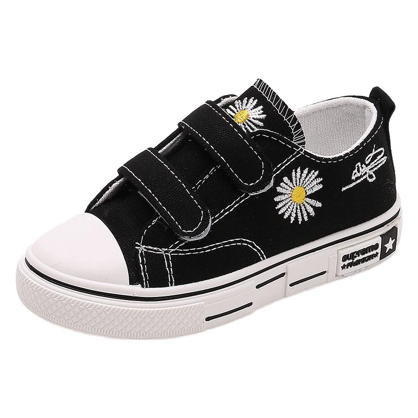 Детская обувь, внешняя торговля, 2025 г., детская парусиновая обувь с медведем, модная студенческая белая обувь, кроссовки на липучке для мальчиков и девочек, оптовая продажа