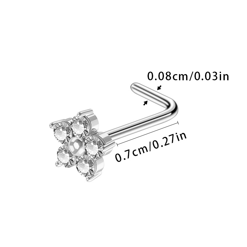 Náušnice květ zirkon vločka piercing šperky_voghion.com