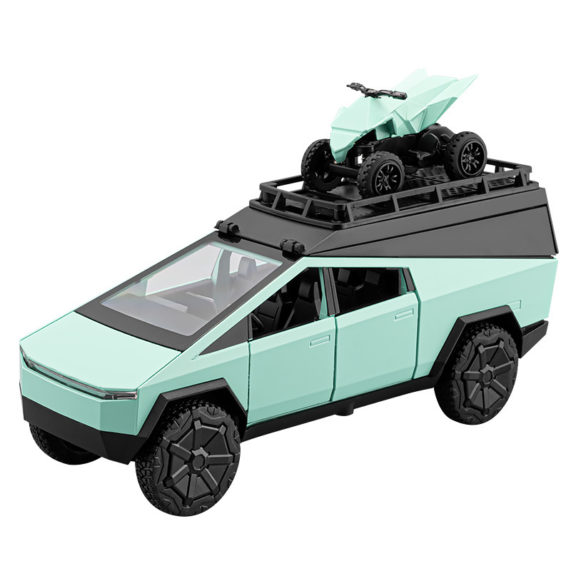 Modelo de Casa Rodante Tesla Pickup 1/32 de Aleación con Luz y Sonido