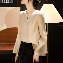 真丝长袖内搭衬衫独特上衣超好看2025春款气质女装高级感女款小衫