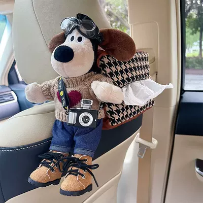 Car Tissue Hanging Bag — Car tissue box/set - seat-model-love-sweater-black-camera-brown-tissue-box-with-shoes
