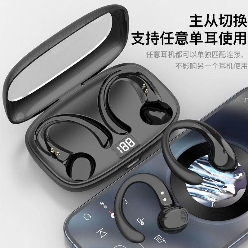 【在庫あり】OWS15 Bluetooth ヘッドセット イヤーマウント ワイヤレス スポーツ 充電ケース付き タッチ デジタル ディスプレイ ヘッドセット|undefined