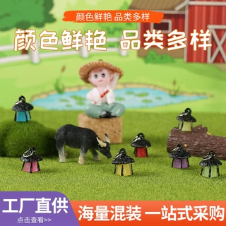 微景观造景铁艺花插 夜光马灯+牧童牛 花园盆栽装饰跨境货源