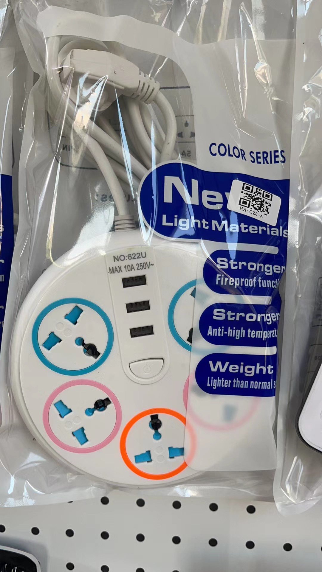 NT系列 六角 四方 五圆圈环 2米袋子装 东南亚彩色插排外贸插排