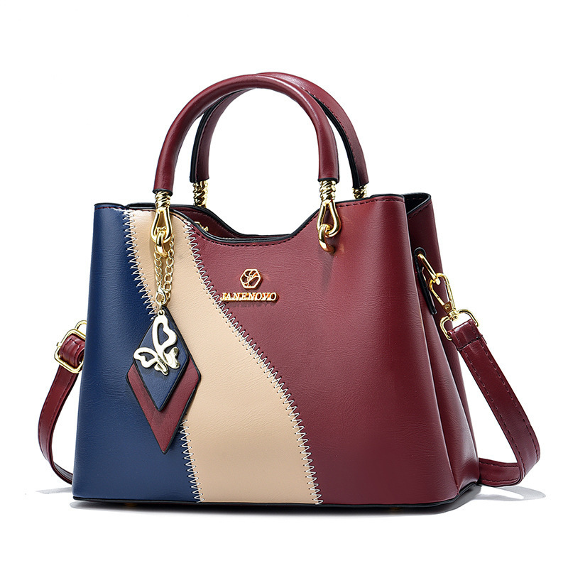 Bolso a juego de color para mujer 2023 nuevo bolso versátil contraste color gran capacidad bolso de hombro de moda
