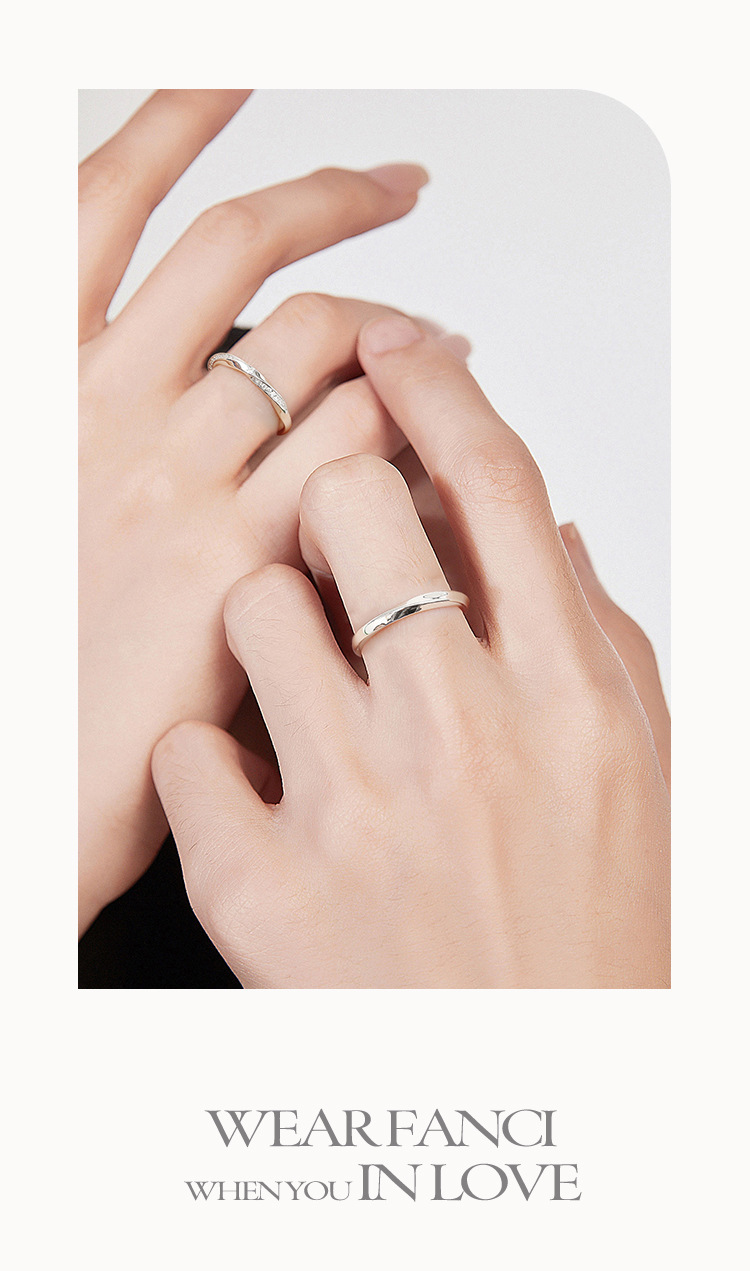 Fashion Solid Color Copper Plating Inlay Artificial Diamond Rings 1 Piece