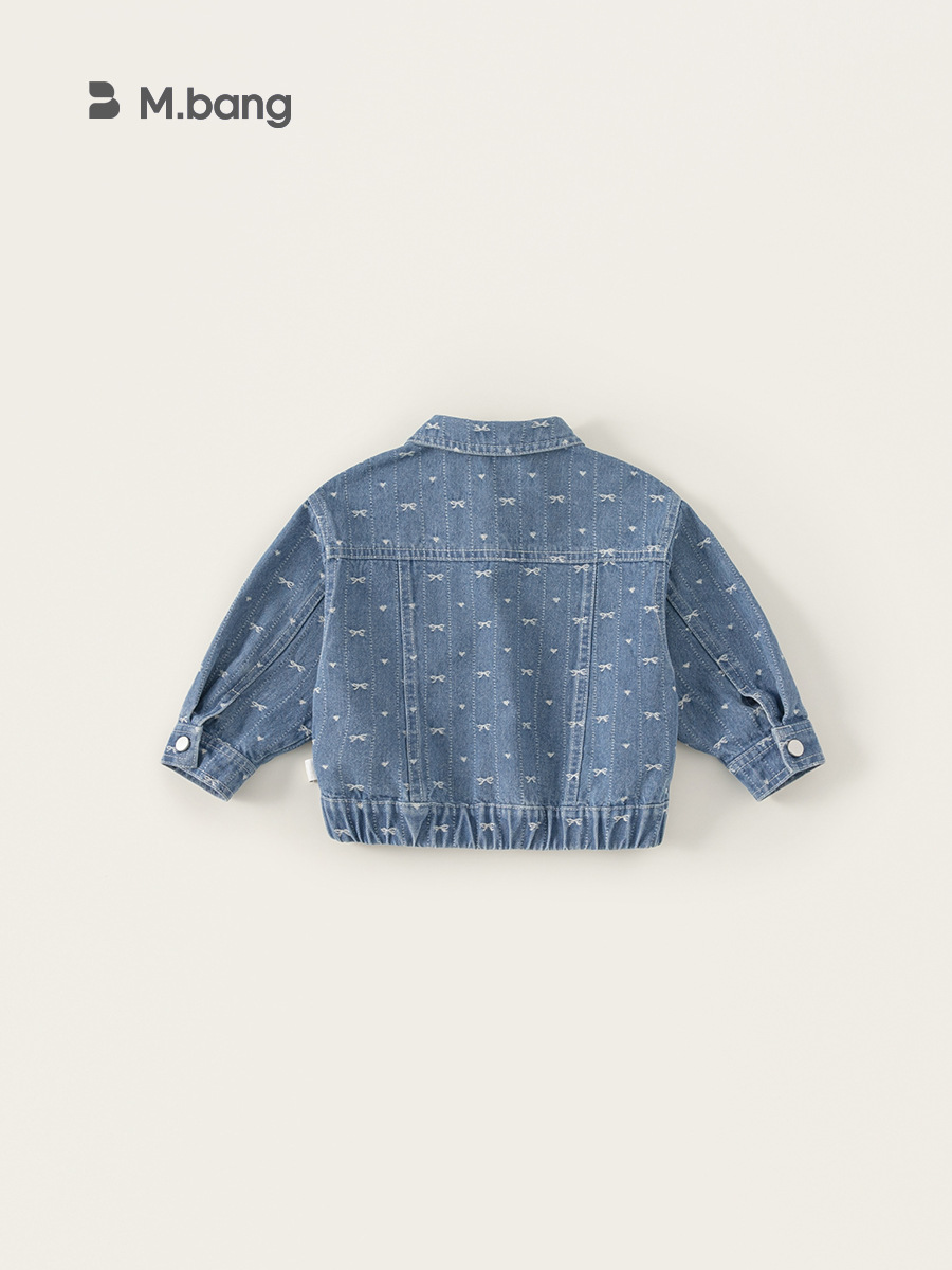 Ropa Infantil Youbao, Nueva Colección Primavera 2026, Chaqueta Vaquera para Niñas con Cuello Camisero, Abrigo Vaquero con Lazo Estilo Coreano