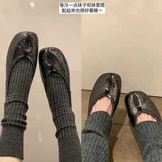 【】2026夏季新款浅口平底休闲分趾鞋芭蕾单鞋女猪蹄鞋女宽脚女鞋