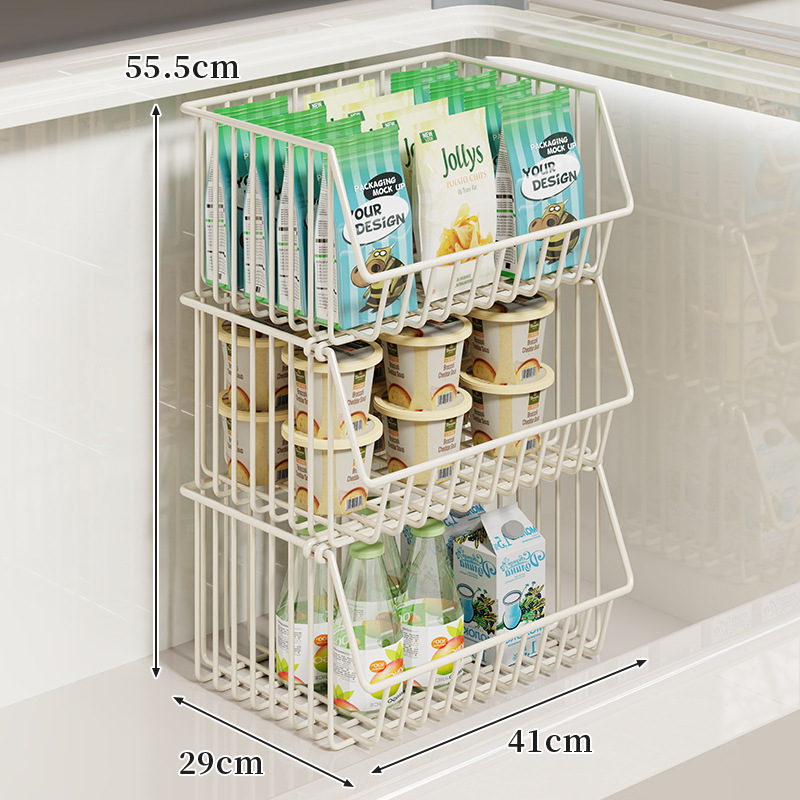 冰柜内部置物架可叠加隔层架子吊篮食品收纳筐冰箱多层分隔框神器|undefined