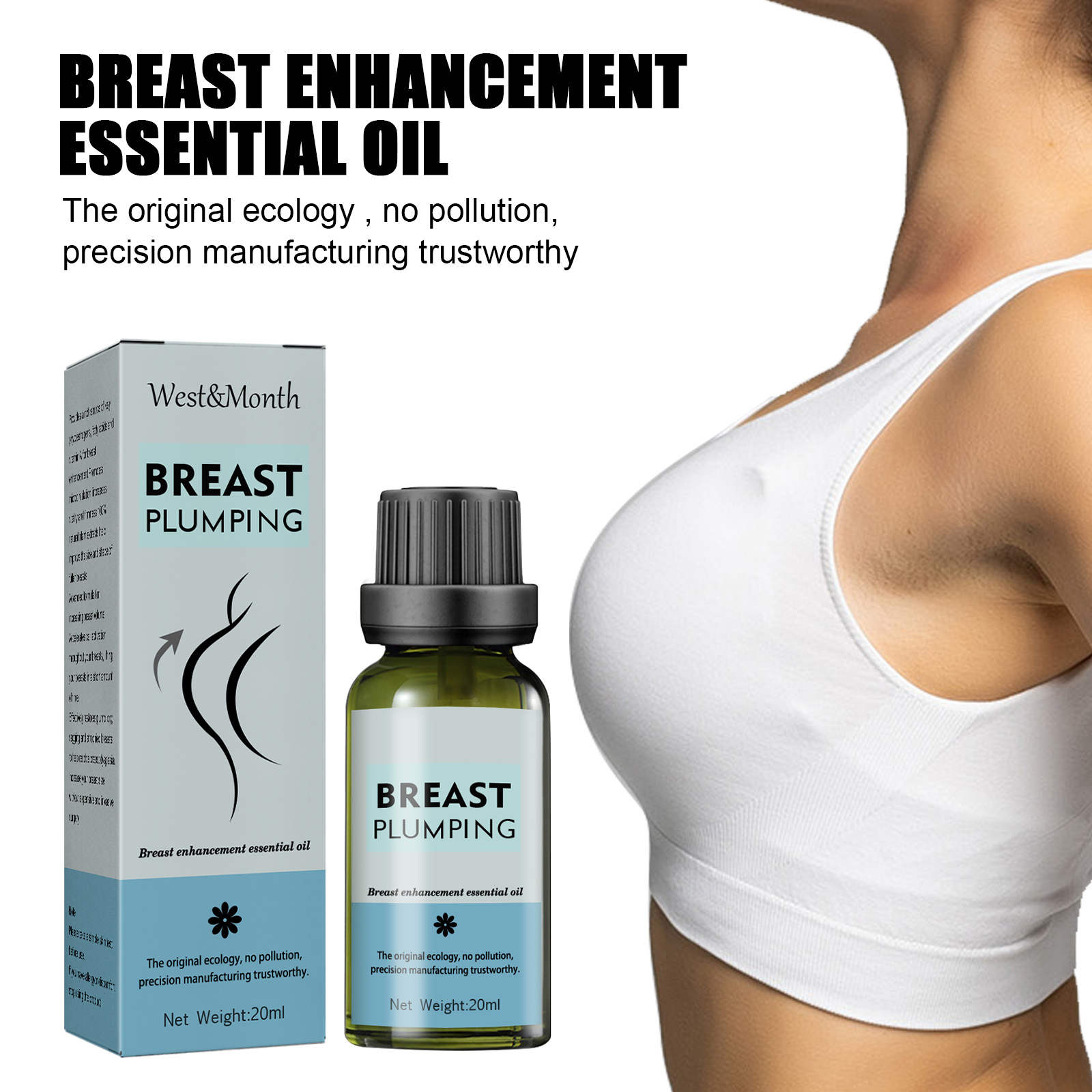 Olio essenziale per massaggio al seno delicato e delicato di West&Month_voghion.com