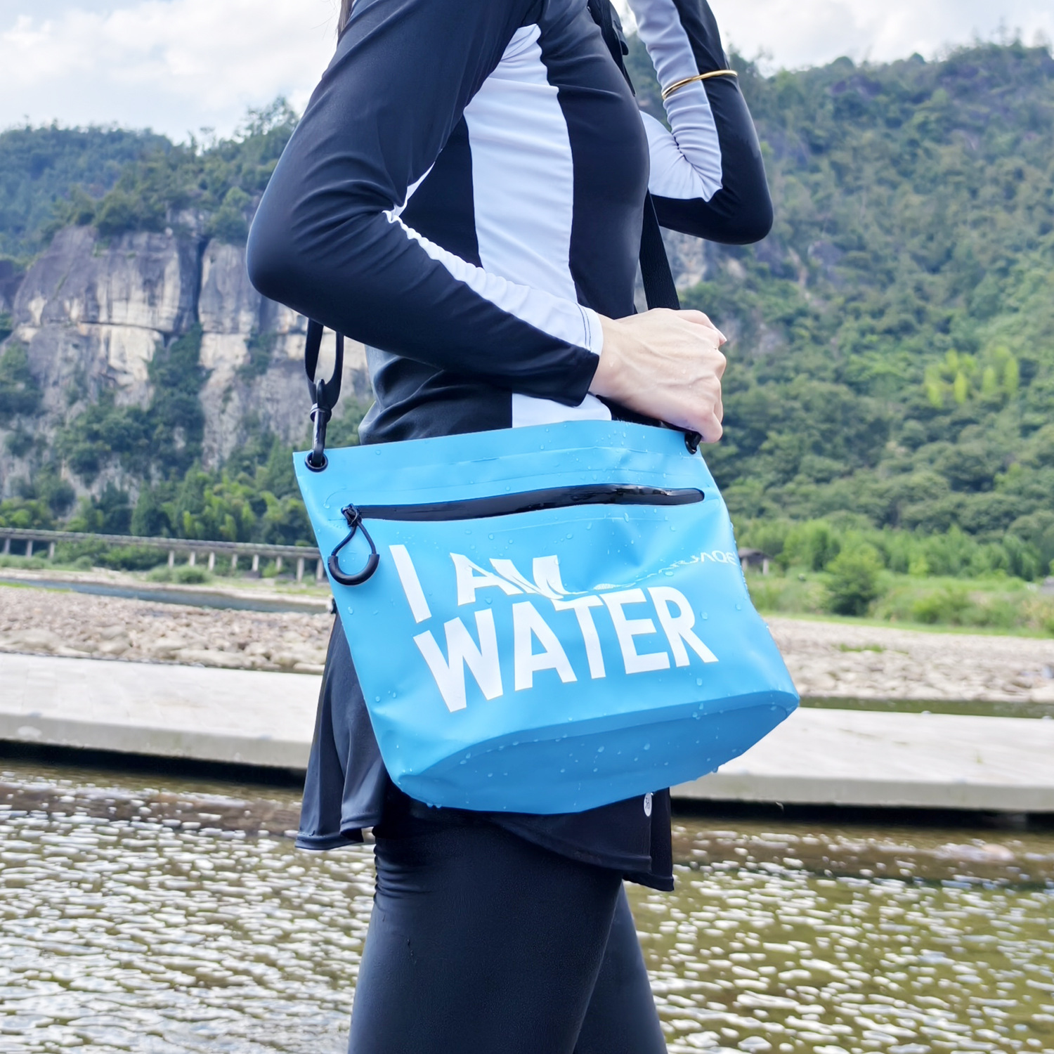 Embrague impermeable cremallera bolsa de almacenamiento hombro impermeable bolsa de natación al aire libre portátil de viaje bolsa pequeña bolsa de lavado