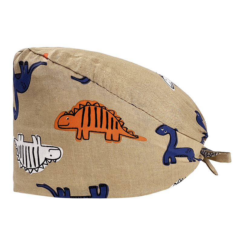 Gorro de Enfermera Coreano Fresco y Lindo, 100% Algodón, Gorro de Médico, Dentista, Estética y Salón de Belleza con Estampado Lindo.